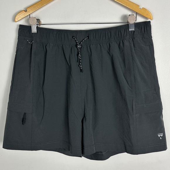 Voyager Quick Dry Pack Out Athletic Shorts Womens Size Large Dark Grey Cargo Zip - Picture 14 of 16